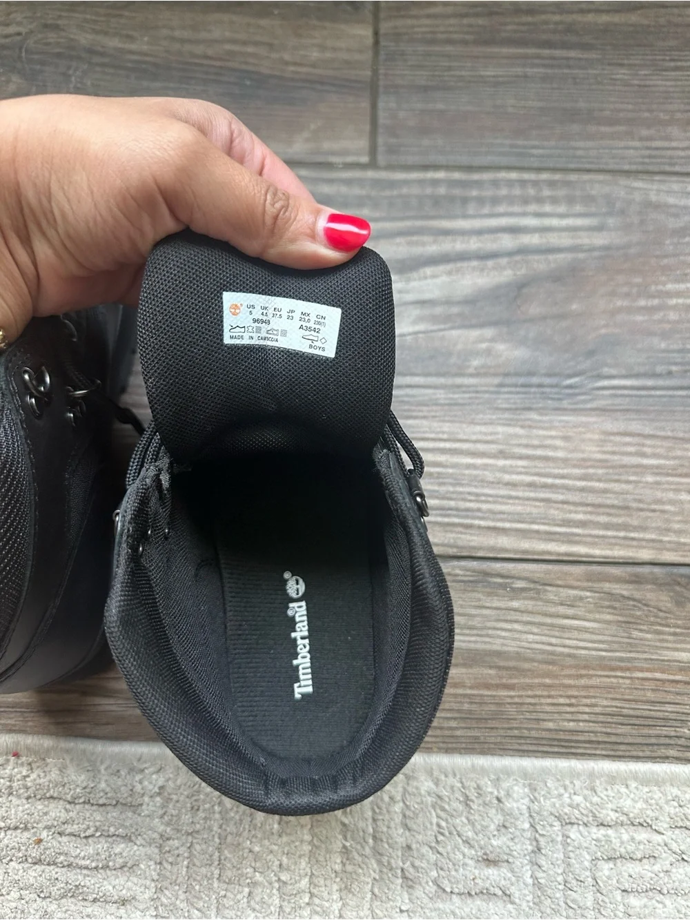 Timberland Kids Black Lace-Up Leather Boots